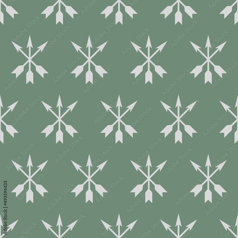 Seamless vector pattern three arrows on a khaki background. Minimal male pattern Seamless vector pattern three arrows on a khaki background. Minimal male pattern