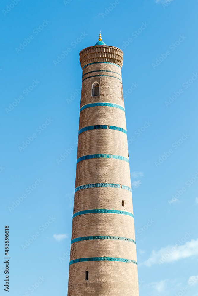 Minaret in Khiva, Uzbekistan, Central Asia