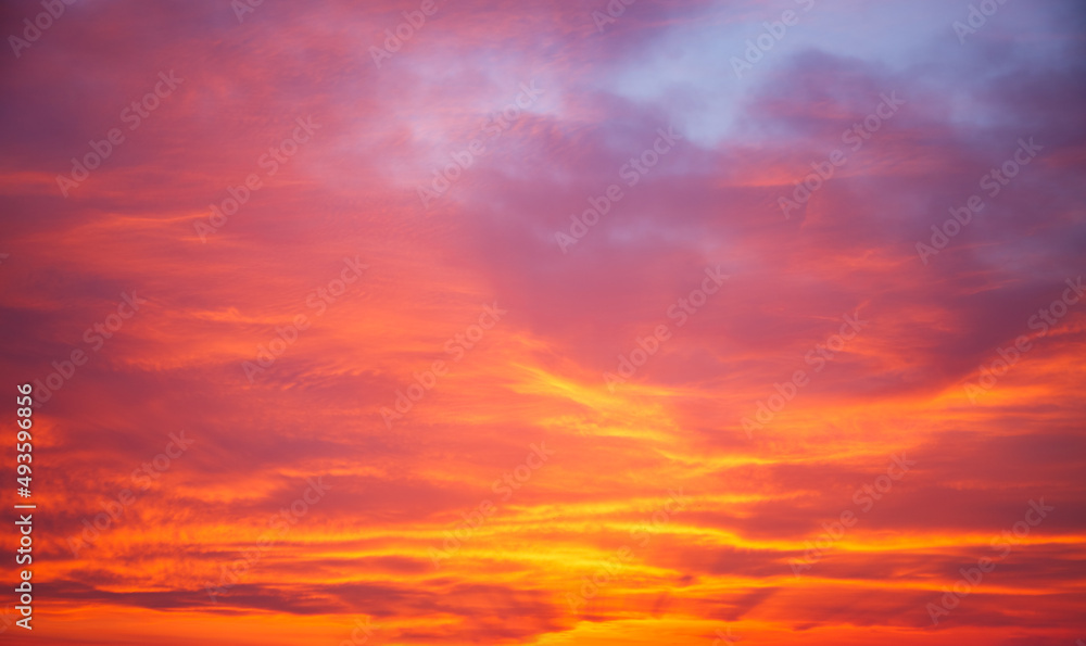 Fantastic colorful sunrise with cloudy sky.
