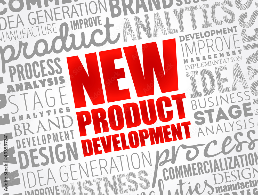 New product development word cloud collage, business concept background New product development word cloud collage, business concept background