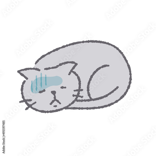 元気がない猫のイラスト