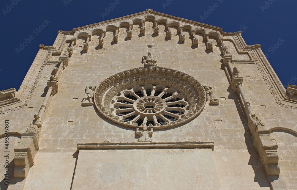 Fototapeta premium Italy, Basilicata: Detail facade of Matera Cathedral.
