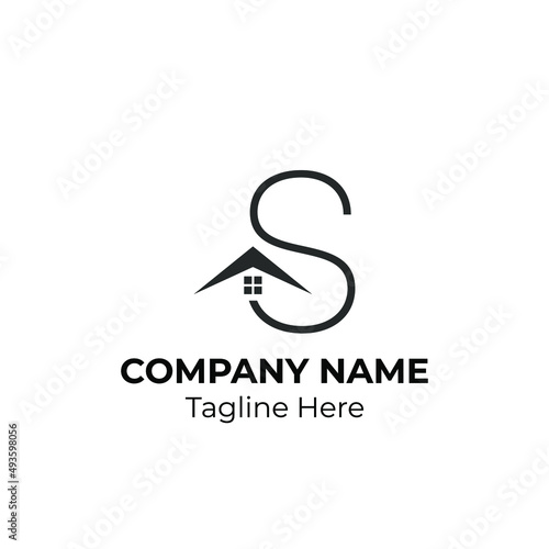 Initial Letter s with Architecture Graphic Logo Design