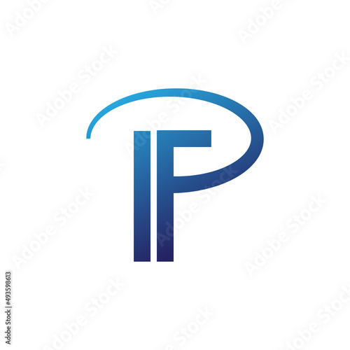 letter FP or PF logo design