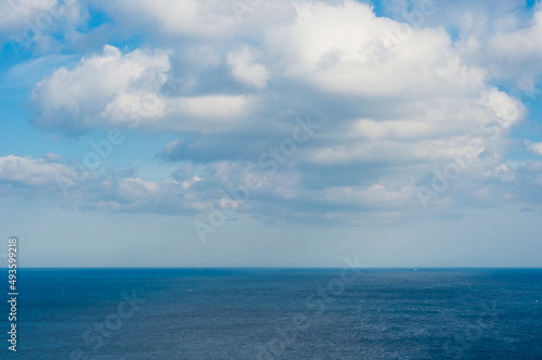 cotton clouds over the ocean. Serenity. Peace. Tranquility. Meditation © Eusebio Torres