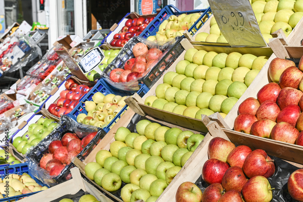 alimentation pomme caisse marchand recolte marché