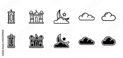 Icon collection with Ramadan theme. Vector editable
