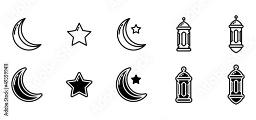 Icon collection with Ramadan theme. Vector editable