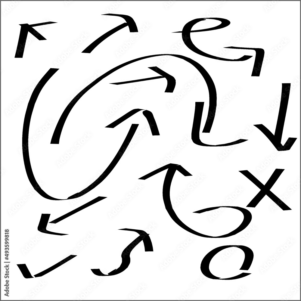 Hand-drawn calligraphy arrow pattern Hand-drawn calligraphy arrow pattern