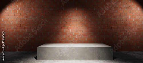 Photographie Red brick flooring for interior decoration used as studio background wall to sho