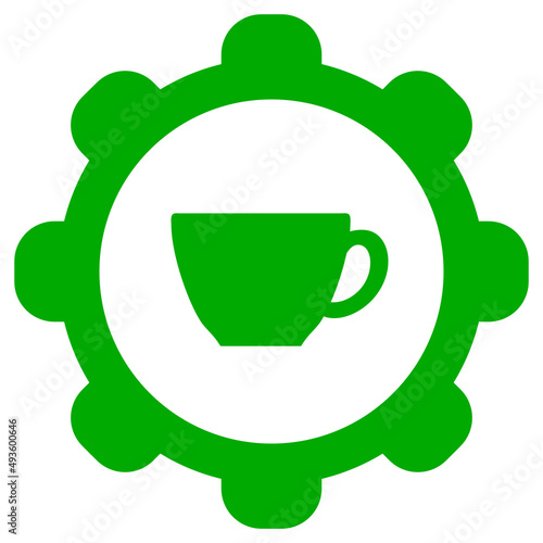 Tasse und Zahnrad