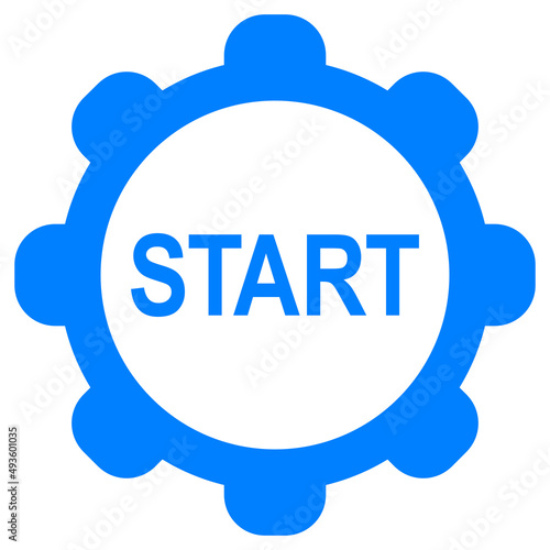 Start und Zahnrad
