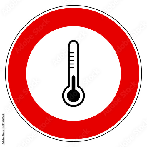 Thermometer und Verbotsschild