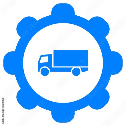 Lastkraftwagen und Zahnrad