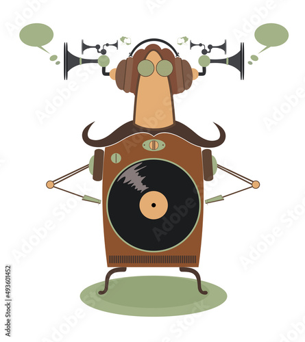 Valokuva Jukebox illustration isolated. Funny old style jukebox