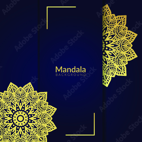 Luxury ornamental mandala design background in gold color