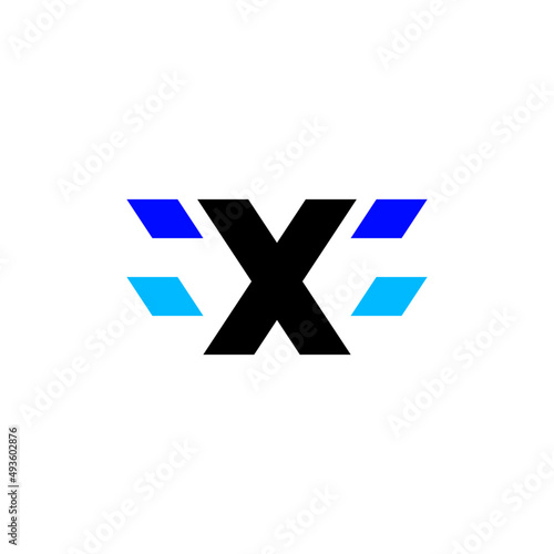 letter x pixel modern abstract tech logo design