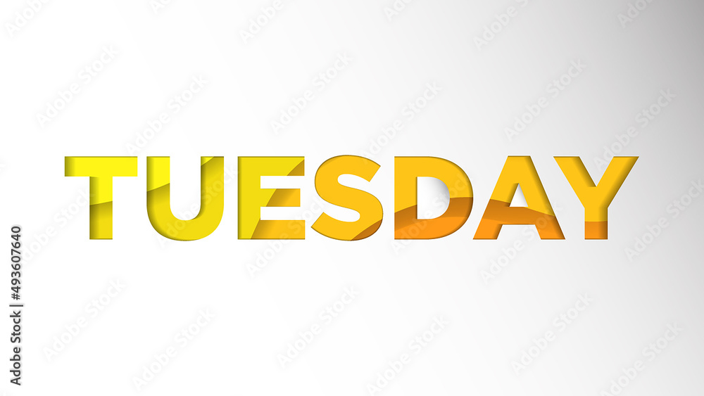 Name of the day background template holiday vector illustration of paper cut Tuesday Name of the day background template holiday vector illustration of paper cut Tuesday