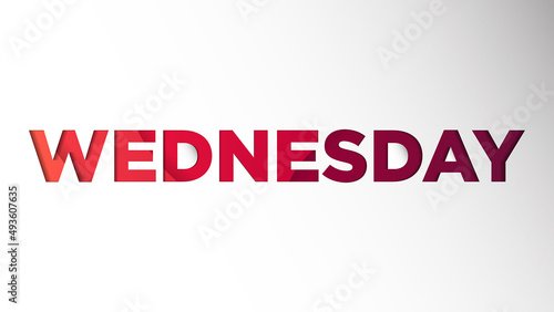 Name of the day background template holiday vector illustration of paper cut Wednesday