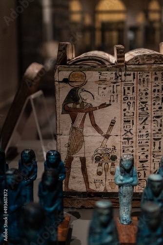Drawing of the Egyptian God Thoth , in the Egyptian Museum of Turin, Italy.