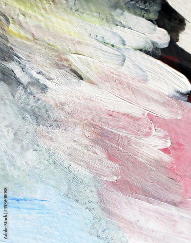 Texture, background painting with paints. Fragment of artwork. Spots of paint. Brushstrokes of paint. Modern art. Contemporary art. Colorful canvas.