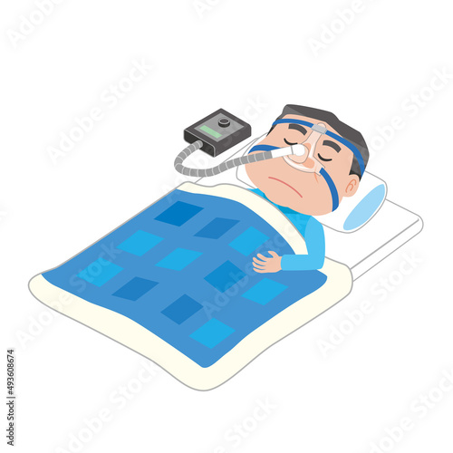 睡眠時無呼吸症候群を治療する男性