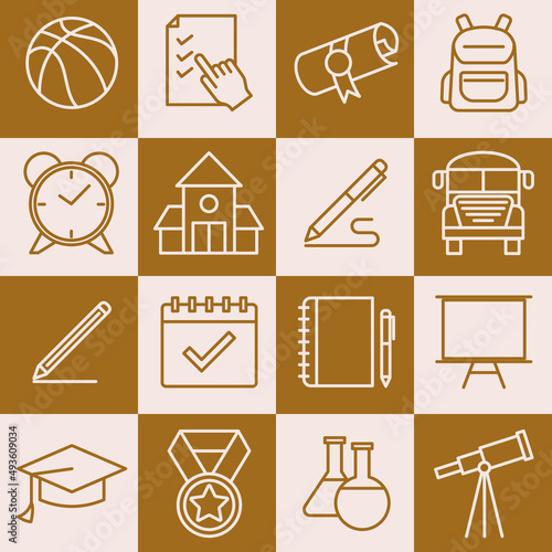 Education and back to school set icon symbol template for graphic and web design collection logo vector illustration