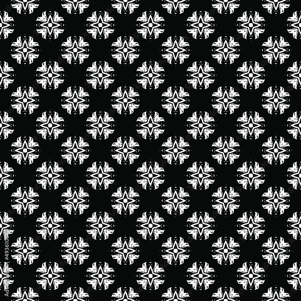 Black and white seamless pattern texture. Greyscale ornamental graphic design. Mosaic ornaments. Pattern template. Vector illustration. EPS10. Black and white seamless pattern texture. Greyscale ornamental graphic design. Mosaic ornaments. Pattern template. Vector illustration. EPS10.