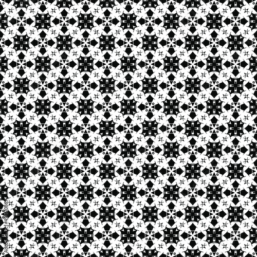 Black and white seamless pattern texture. Greyscale ornamental graphic design. Mosaic ornaments. Pattern template. Vector illustration. EPS10.