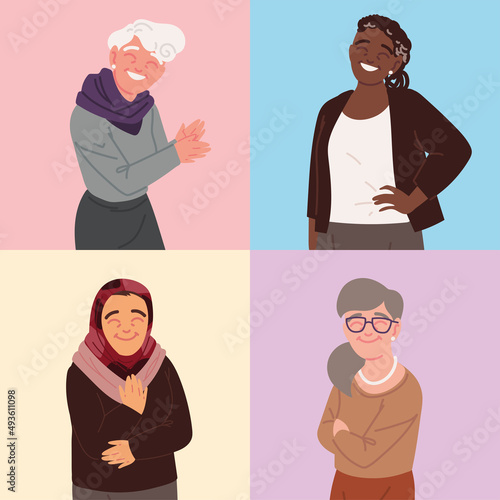 set of senior women