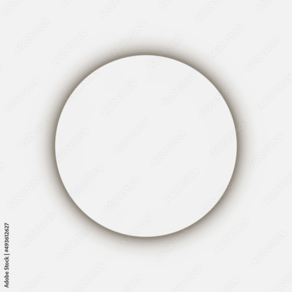 Fototapeta premium Neumorphic round buttons. White geometric shapes in a trendy soft 3D style with shadow.