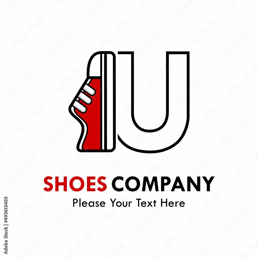 Letter u with shoes logo template illustration. suitable for brand, identity, emblem, label or shoes shop Letter u with shoes logo template illustration. suitable for brand, identity, emblem, label or shoes shop
