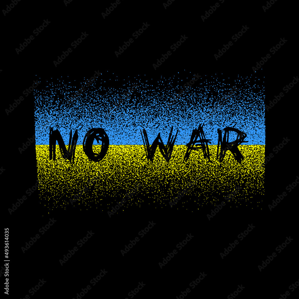 Vector background illustration of No War concept with No war and military attack in Ukraine poster