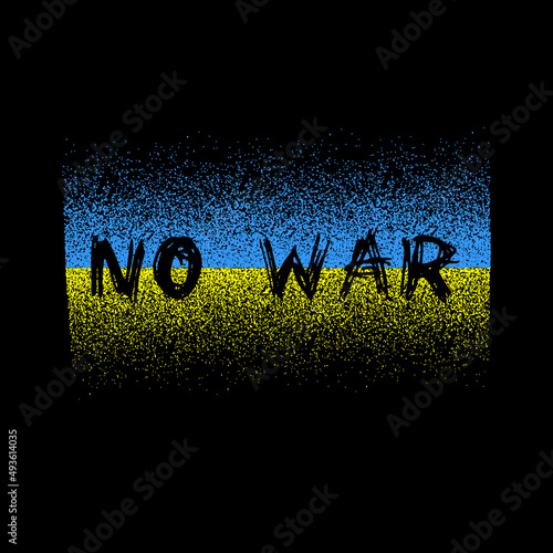 Obraz na płótnie Vector background illustration of No War concept with No war and military attack in Ukraine poster w salonie