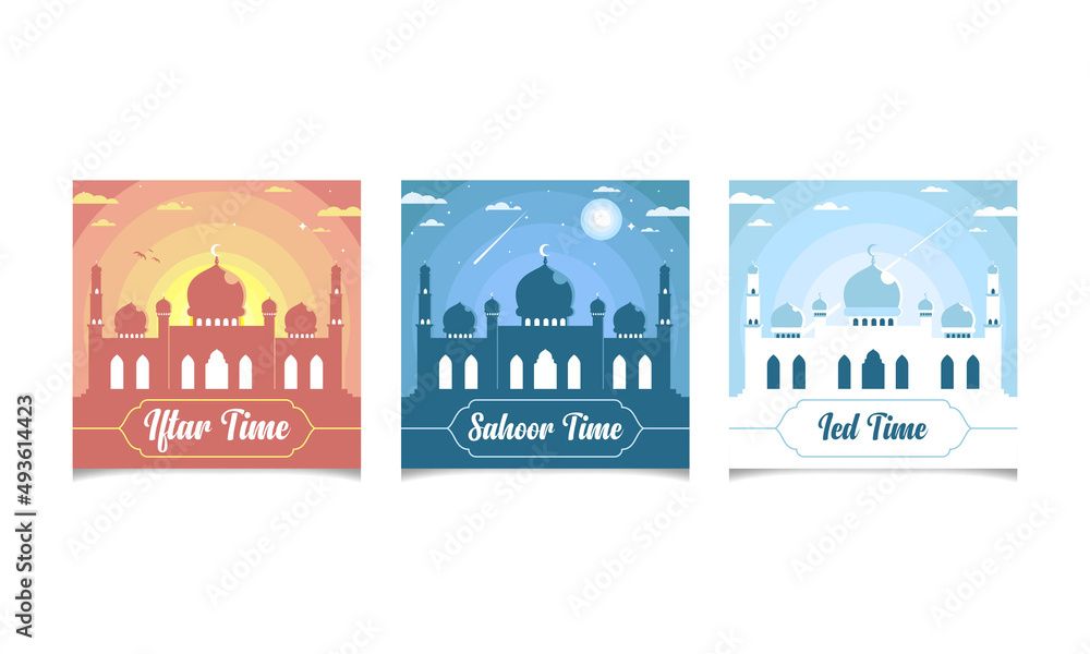 Illustration mosque landscapes for ramadan coming up