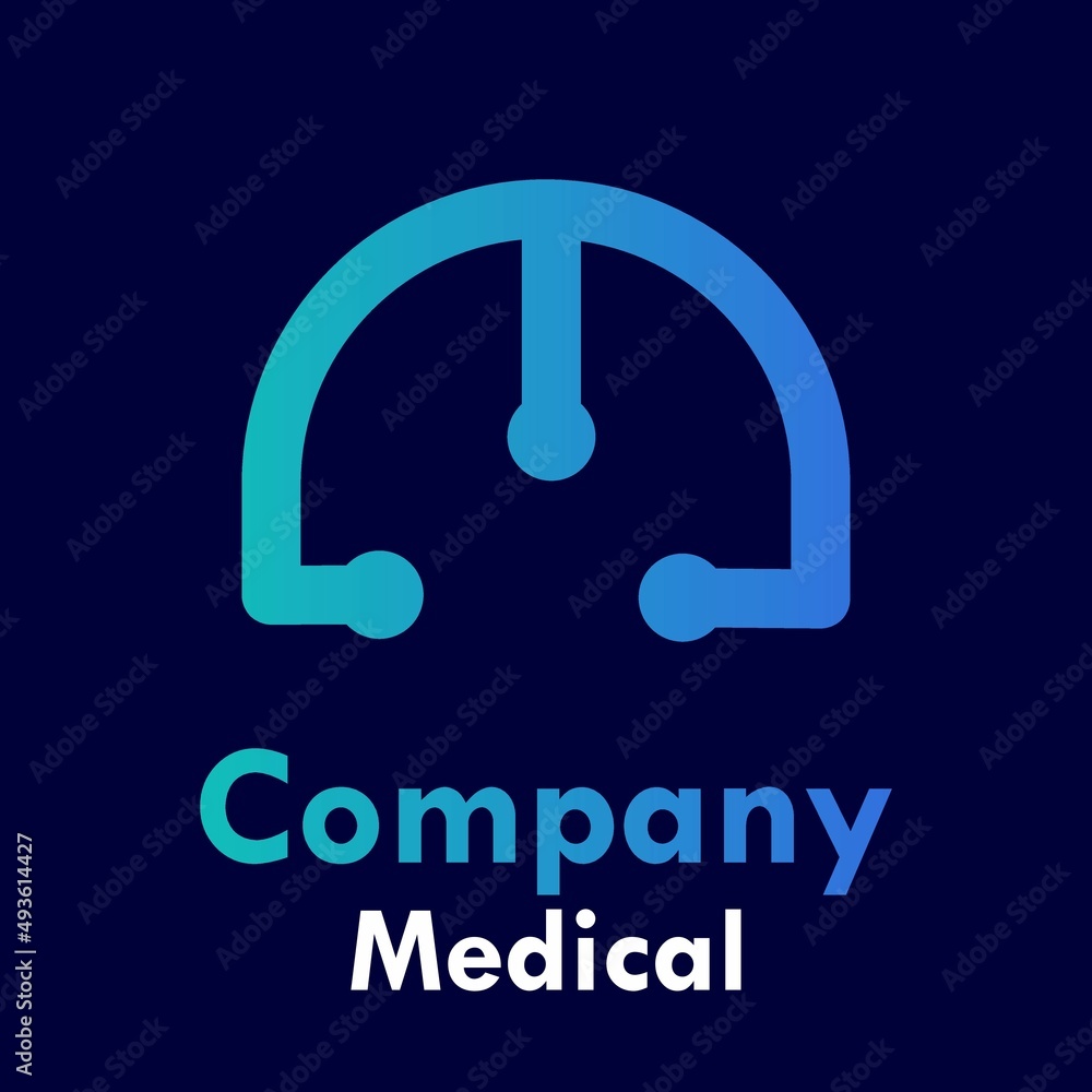 Letter m with stethoscope logo template illustration Letter m with stethoscope logo template illustration