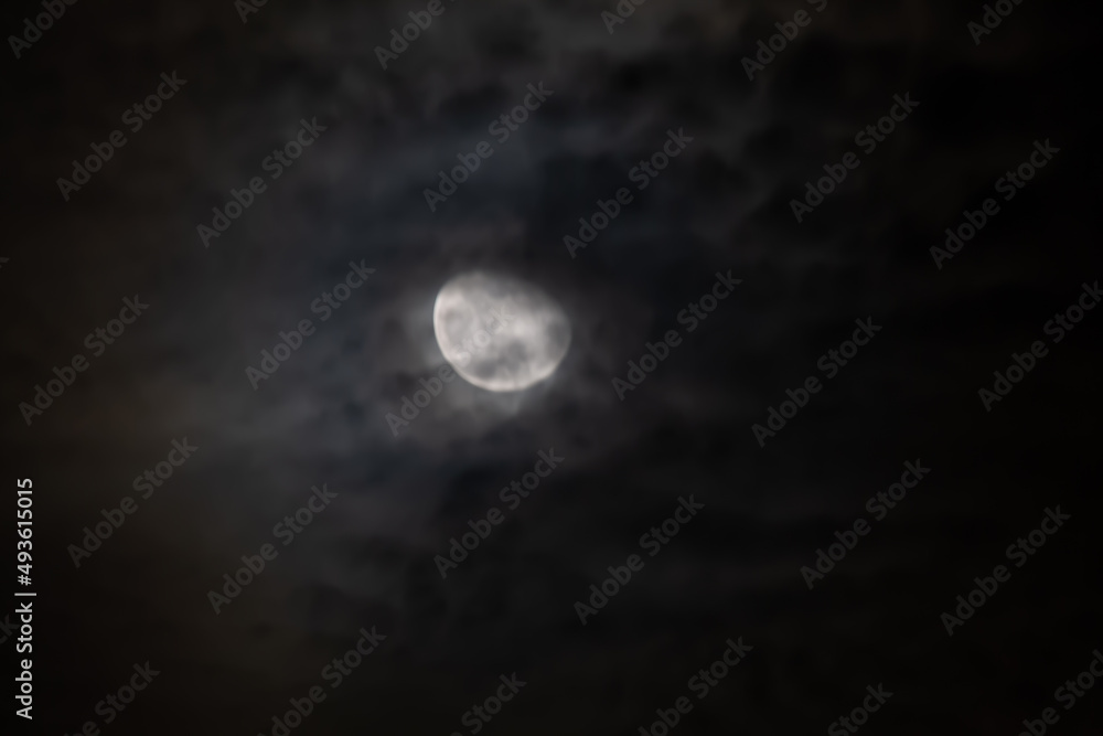 defocused abstract background of moon background. copy space for life quotes and religion, greeting cards and decorations. 