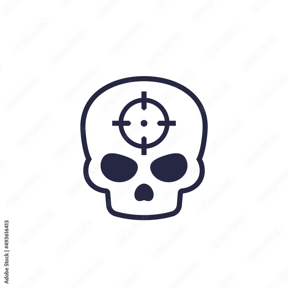 headshot icon with skull, shot in the head vector headshot icon with skull, shot in the head vector