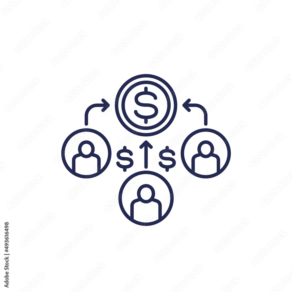 mutual fund line icon, vector mutual fund line icon, vector