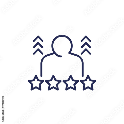 experience, qualification line icon on white