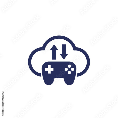 game server icon with gamepad and cloud