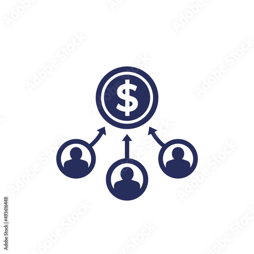 mutual fund icon on white