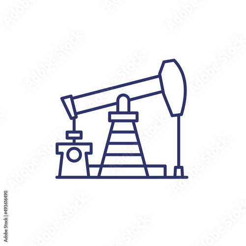 Oil pump jack line icon