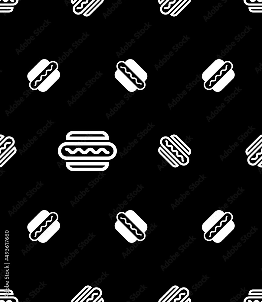 Hot Dog Icon Seamless Pattern Hot Dog Icon Seamless Pattern