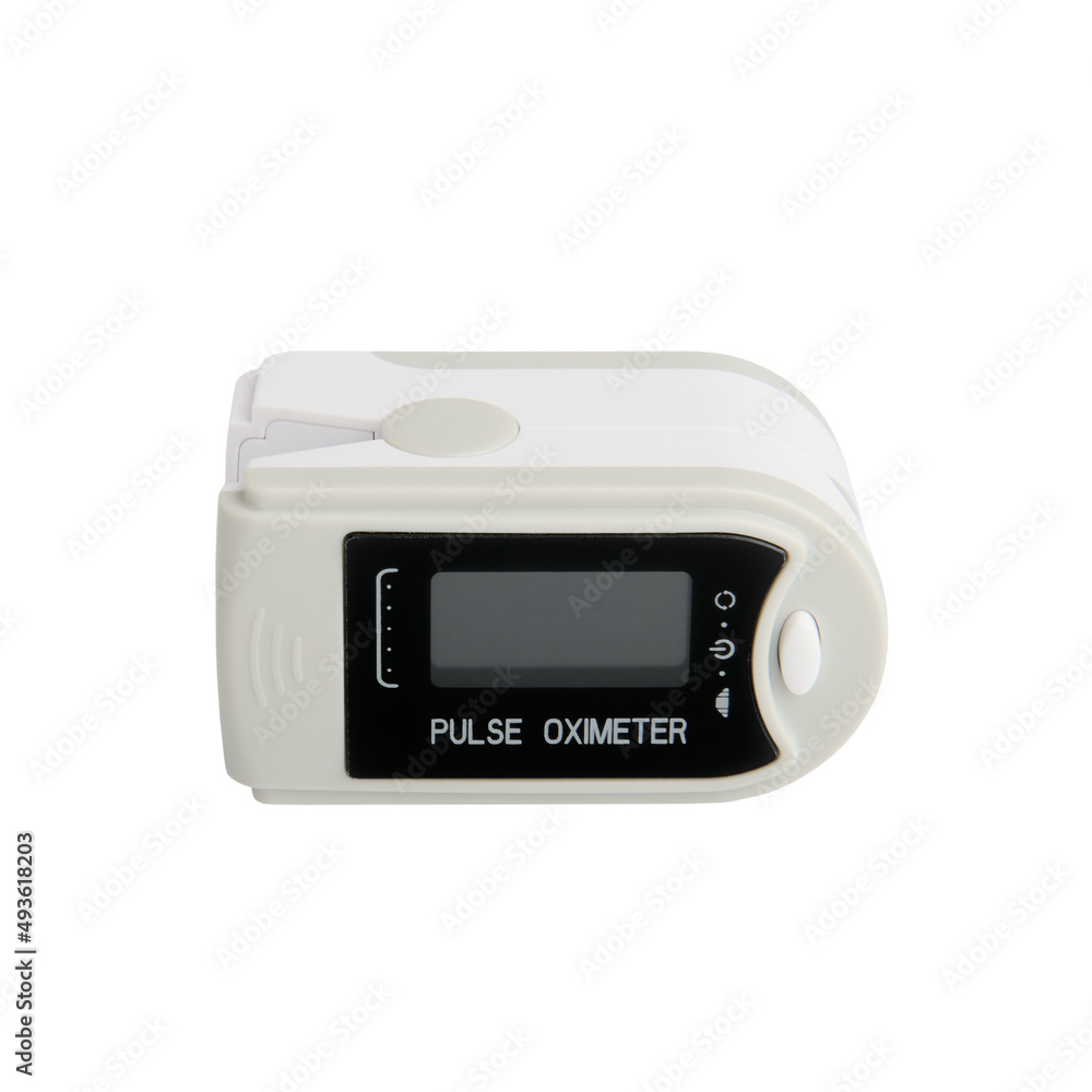 Pulse oximeter isolated on white background close up Pulse oximeter isolated on white background close up