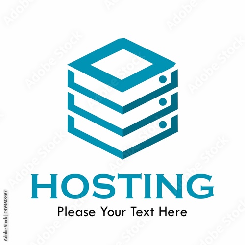 d Letter vector template logo with  hosting symbol. This logo is creative and can be used for network, system, technology, website, database, computing, app etc
