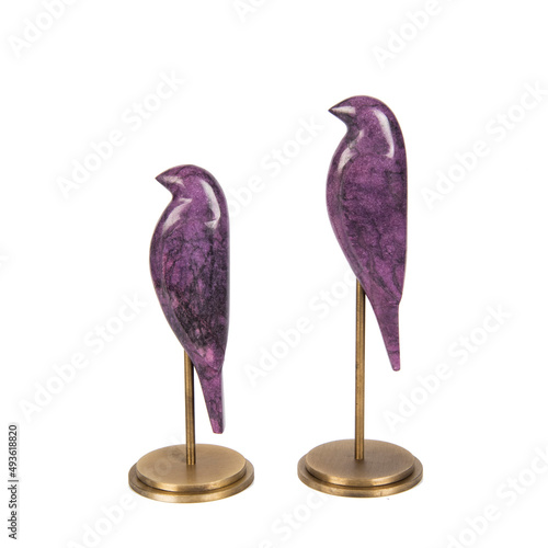 marble bird figure interior decorative object for home decoration isolated on white background