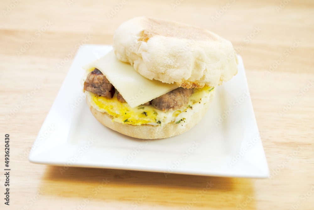 Sausage, Egg and Cheese Sandwich on an English Muffin	