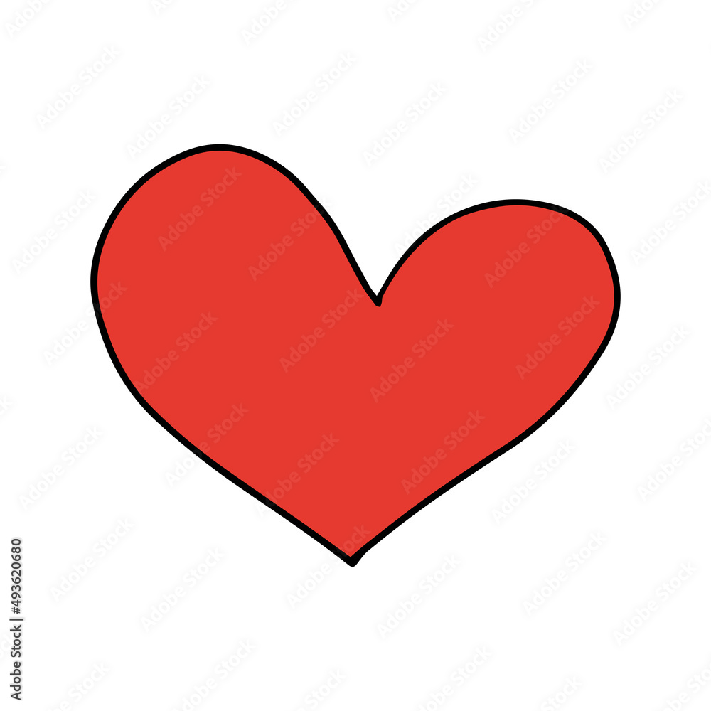 Colorful cute hand drawn heart. Doodle symbol, icon isolated on white. Colorful cute hand drawn heart. Doodle symbol, icon isolated on white.
