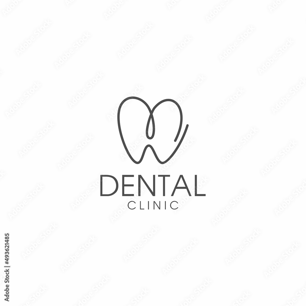 letter M dental line art logo design letter M dental line art logo design